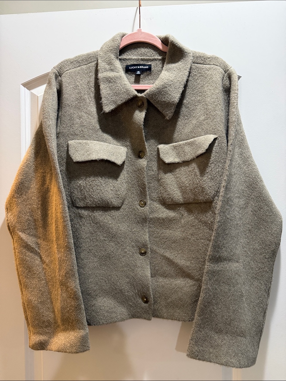 Lucky Brand Olive Green Wool-Blend Utility Jacket